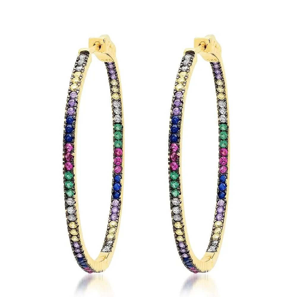 ROUND RAINBOW HOOPS, GOLD