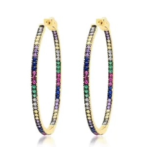 ROUND RAINBOW HOOPS, GOLD
