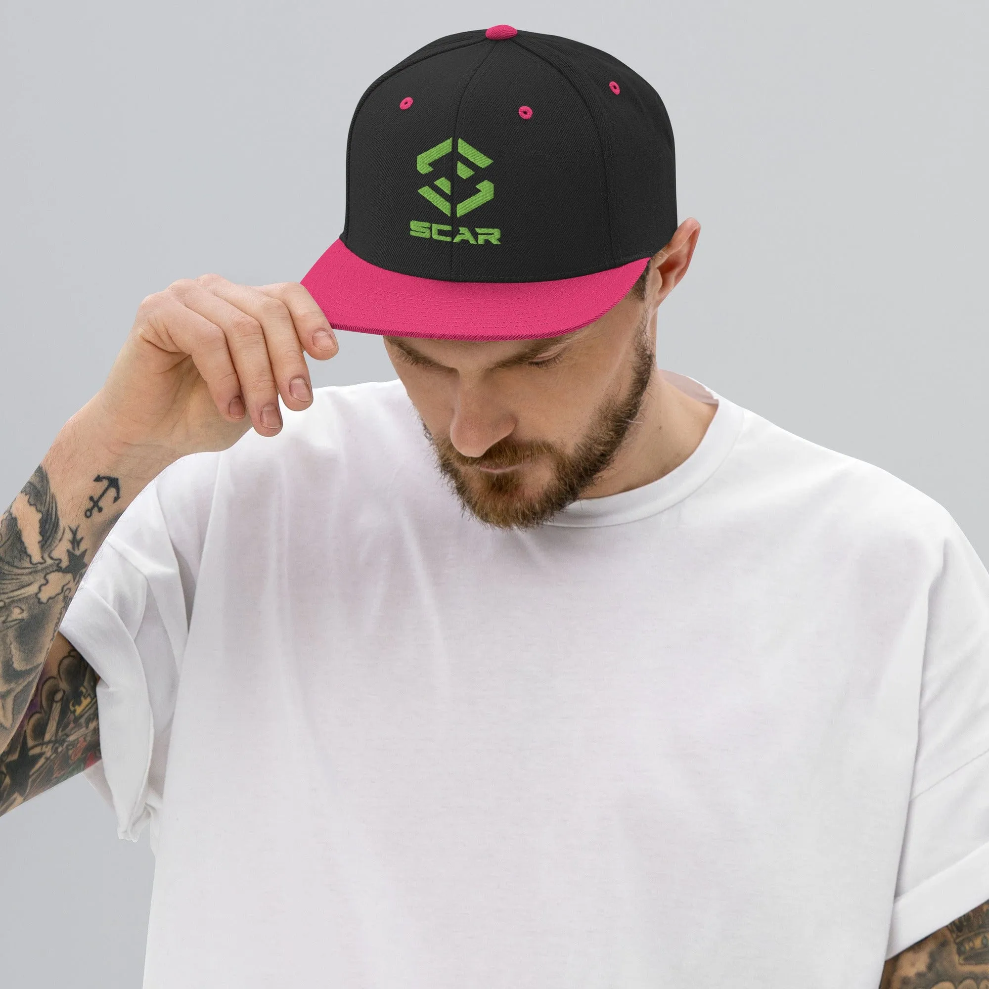 Scar Design Logo Snapback Embroidered Hat
