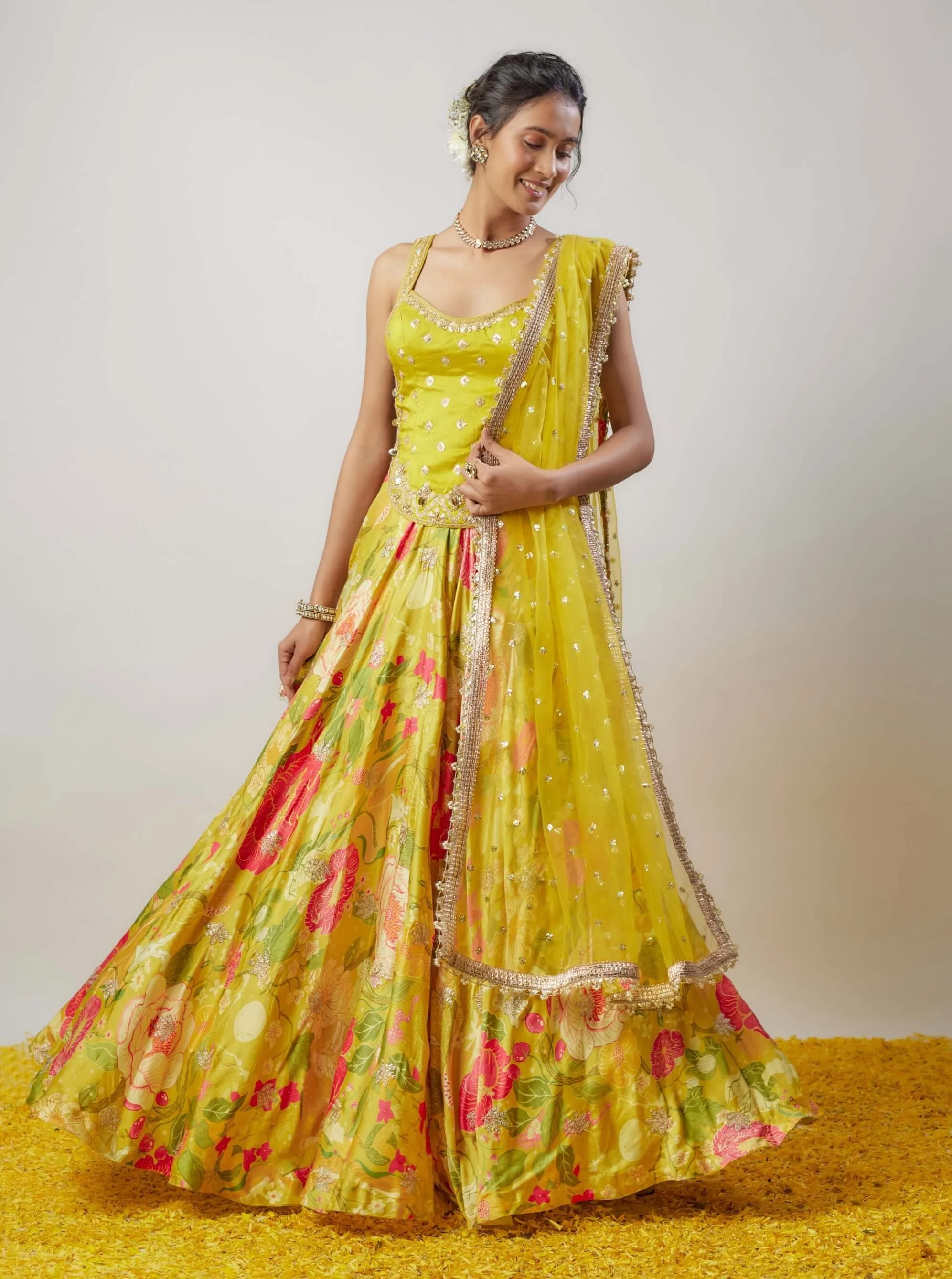 Shaila yellow lehenga set