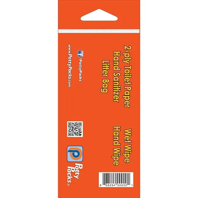 Sh!t Kit Single Use Portable Travel Bathroom Pack with 2 ply Toilet Paper (4ft), Disposal Bag, Wet Wipes & Hand Sanitizer for Hunting, Camping, Hiking, Outdoors, Backpacking & More, Single - 20 units