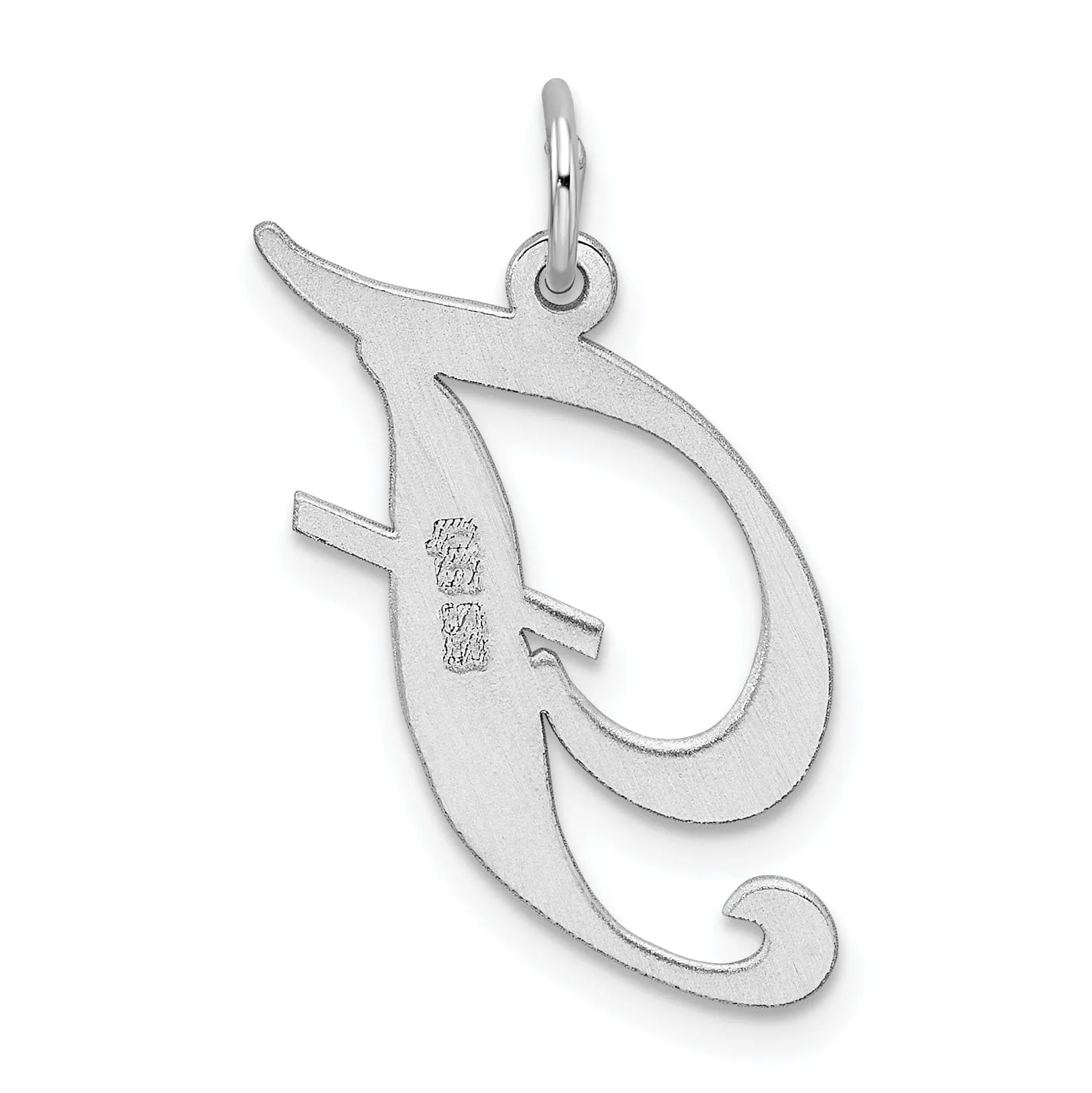 Silver Large Fancy Script Initial F Charm
