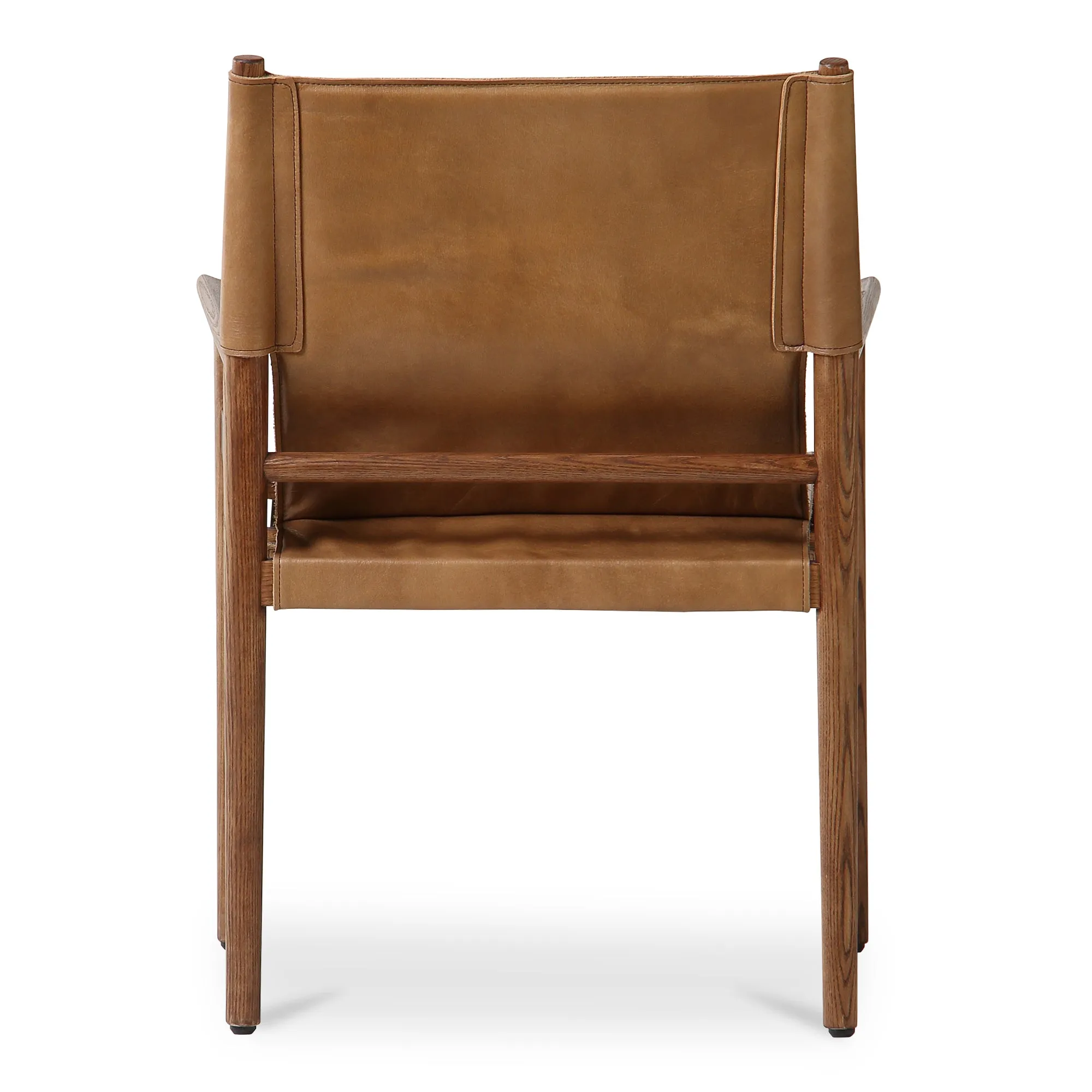 Sleek Modern Sling Chair - High-Quality Top-Grain Buffalo Leather & Sturdy Wood Frame