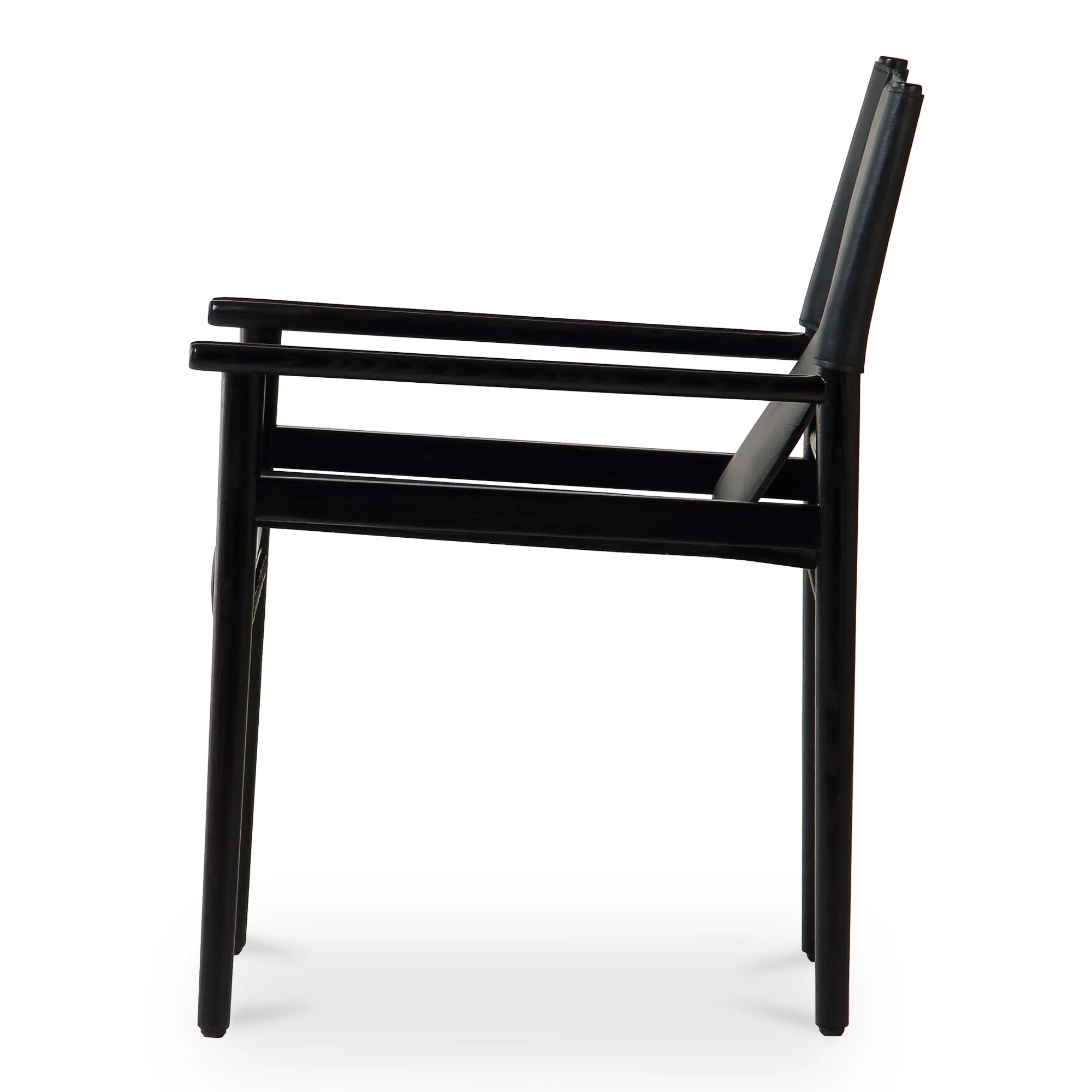 Sleek Modern Sling Chair - High-Quality Top-Grain Buffalo Leather & Sturdy Wood Frame