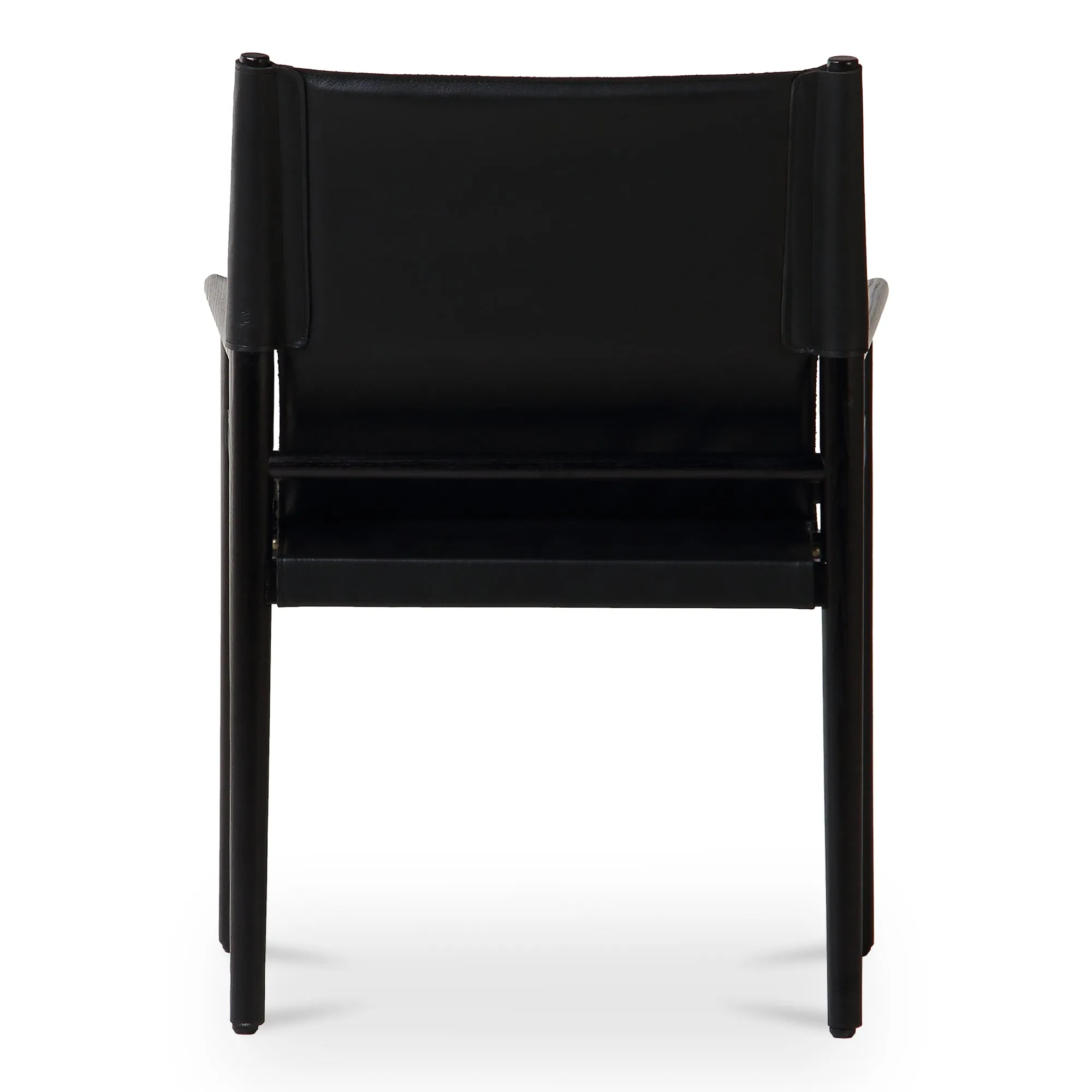 Sleek Modern Sling Chair - High-Quality Top-Grain Buffalo Leather & Sturdy Wood Frame