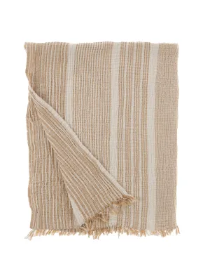 Small Gauze Throw – Striped Beige