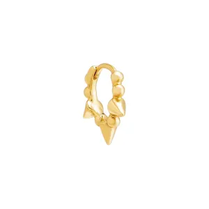 Solid Beaded Triple Spike Huggie Earring