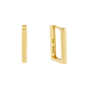 Solid Rectangular Hoop Earring