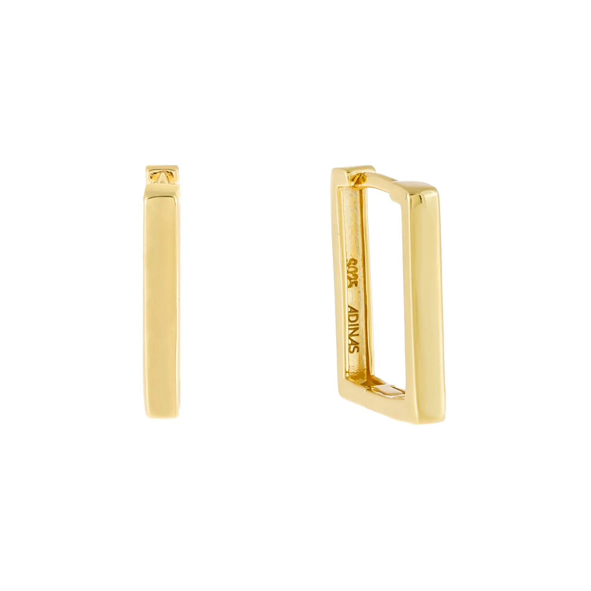 Solid Rectangular Hoop Earring