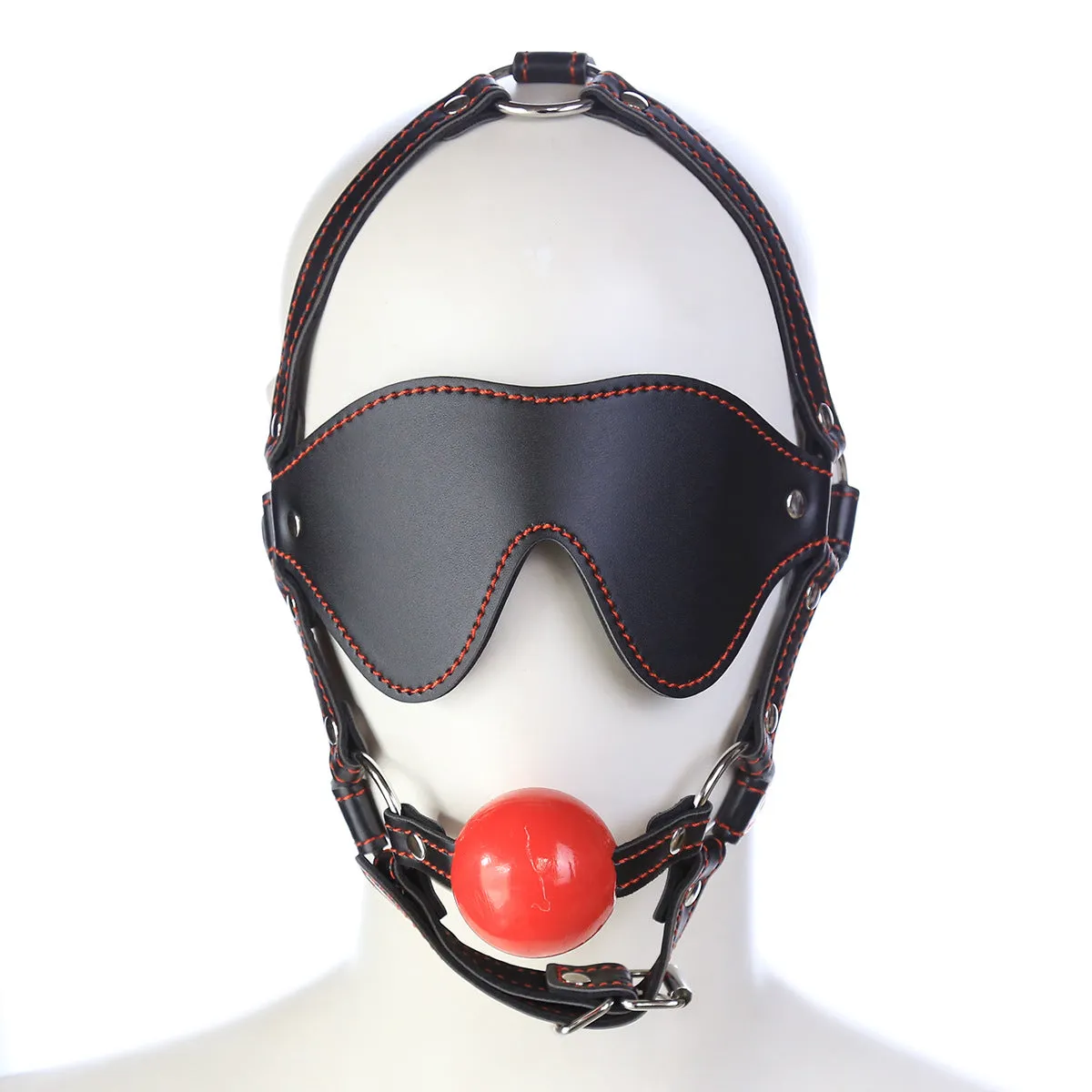 Solid Red Ball Mouth Gag Harness Gag
