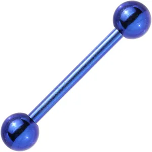 Solid TITANIUM Dark Blue Barbell Tongue Ring