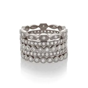 STACKED SHAPES RINGS, BLACK RHODIUM SS