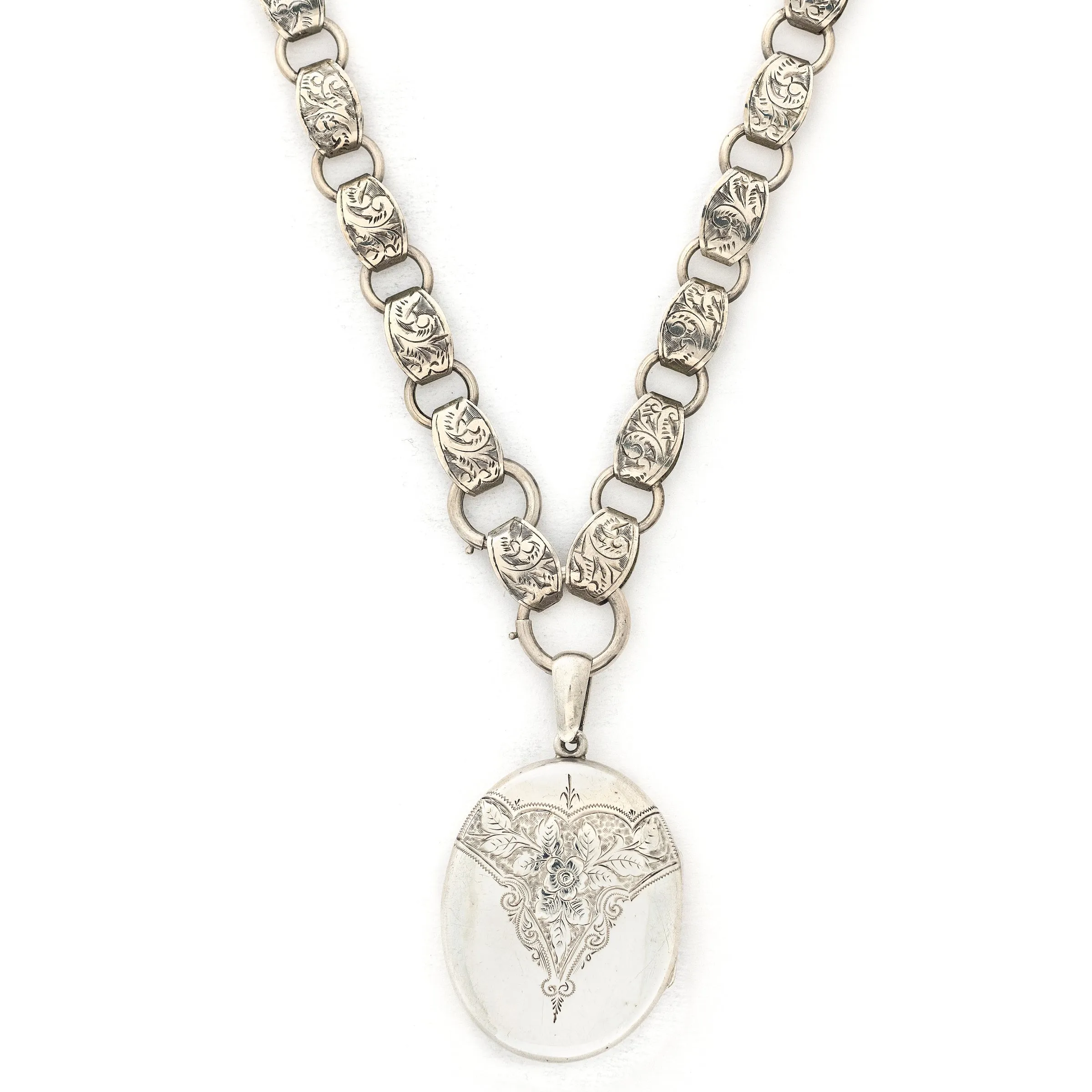 Sterling Silver Forget-Me-Not Antique Locket
