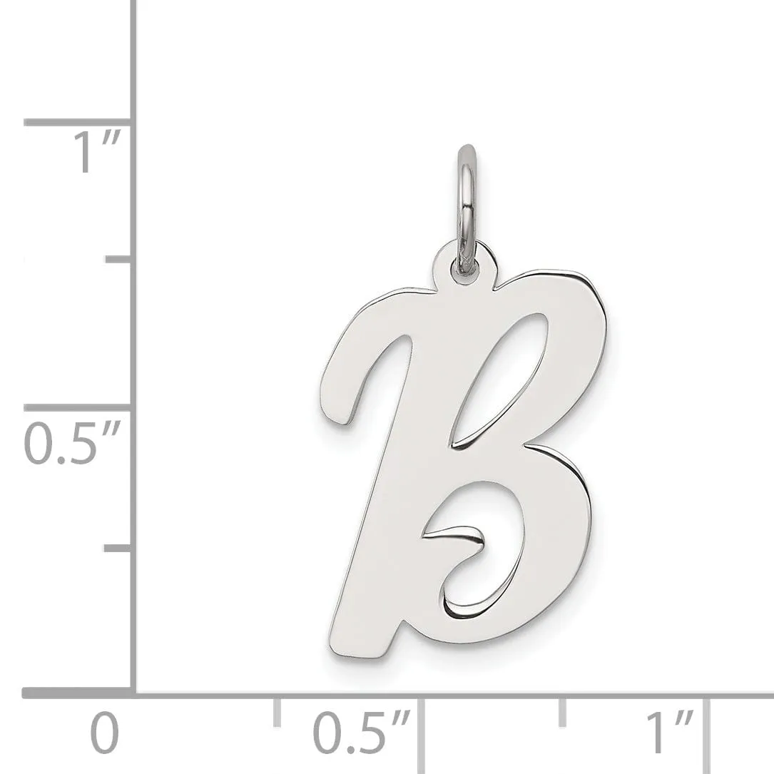 Sterling Silver Large Script Initial B Charm