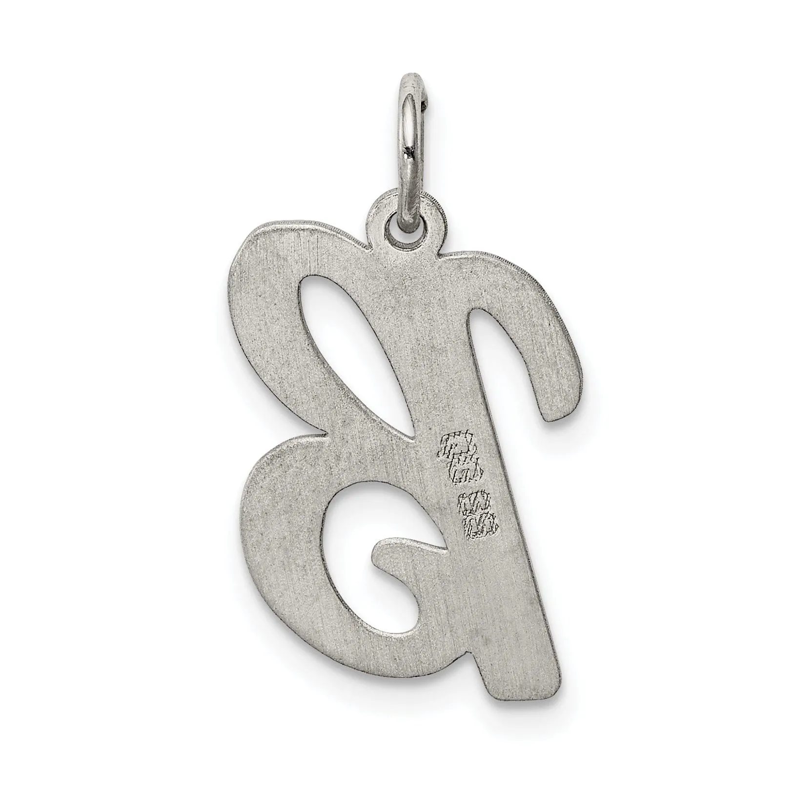 Sterling Silver Large Script Initial B Charm