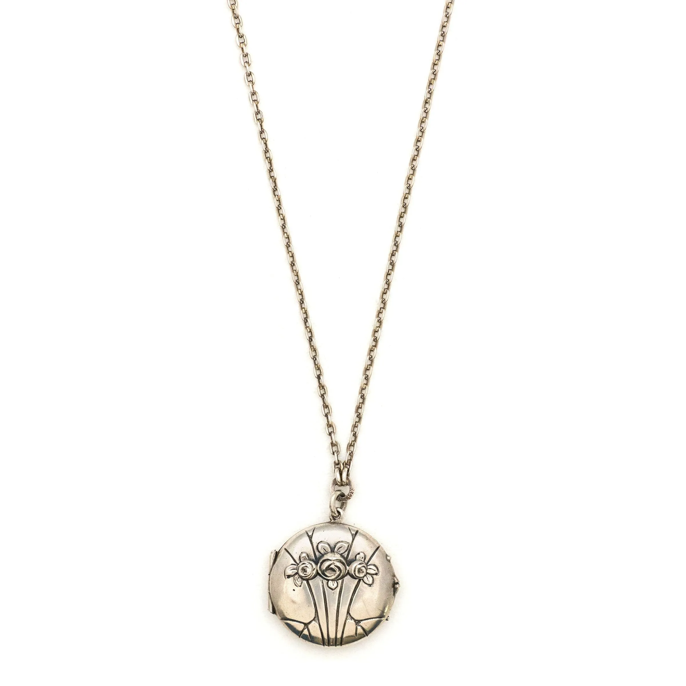 Sterling Silver Roses Locket