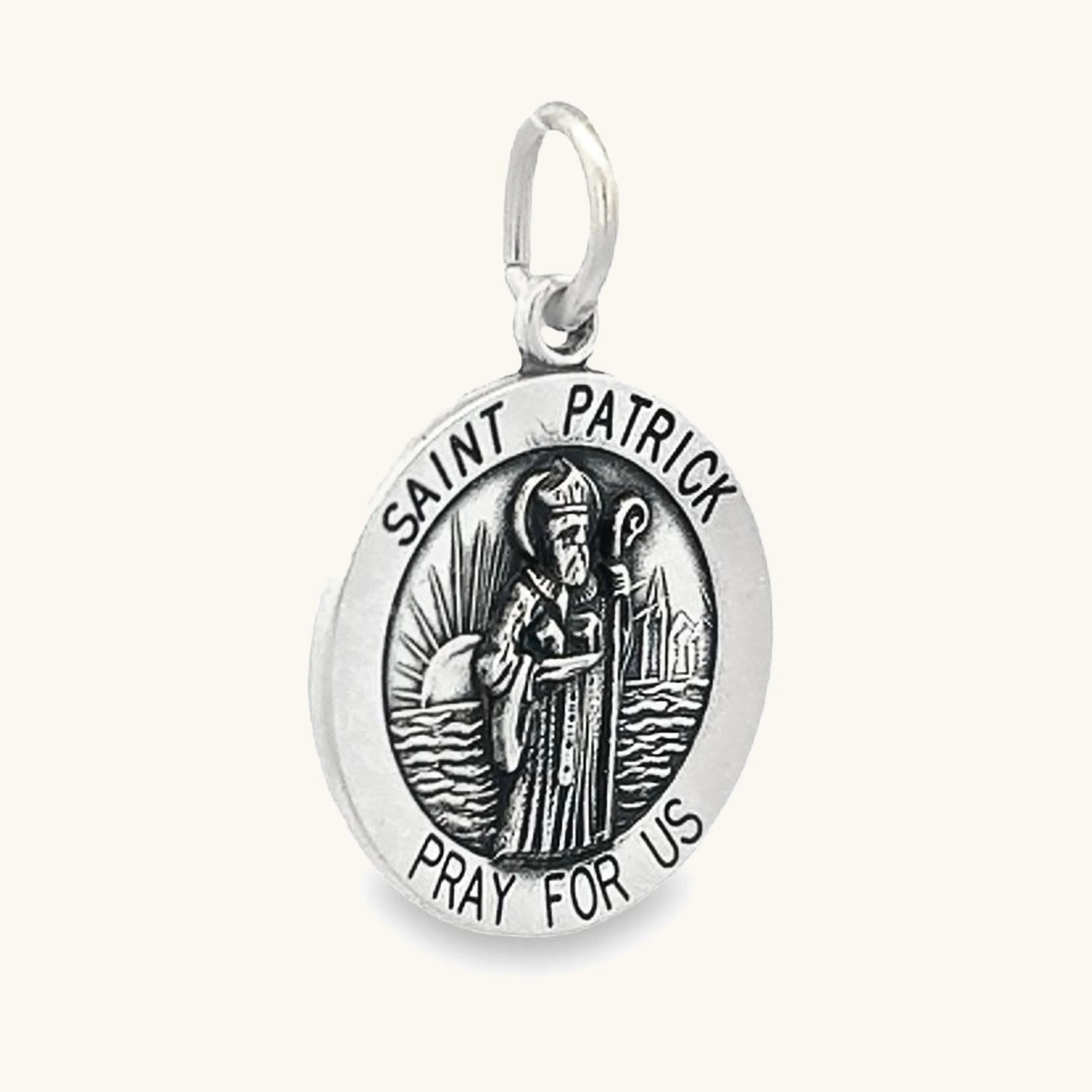 STERLING SILVER SAINT PATRICK MEDAL | ROUND