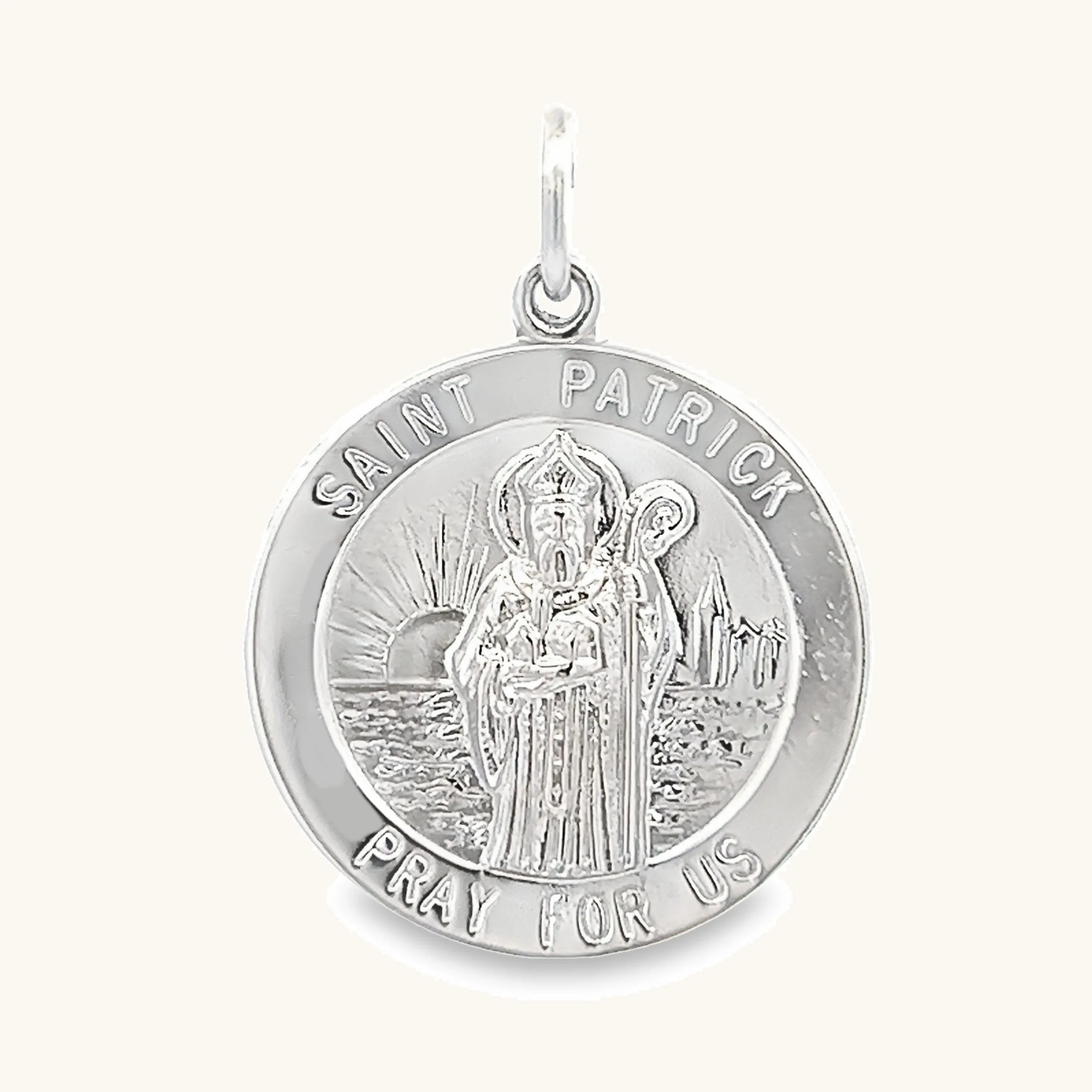 STERLING SILVER SAINT PATRICK MEDAL | ROUND