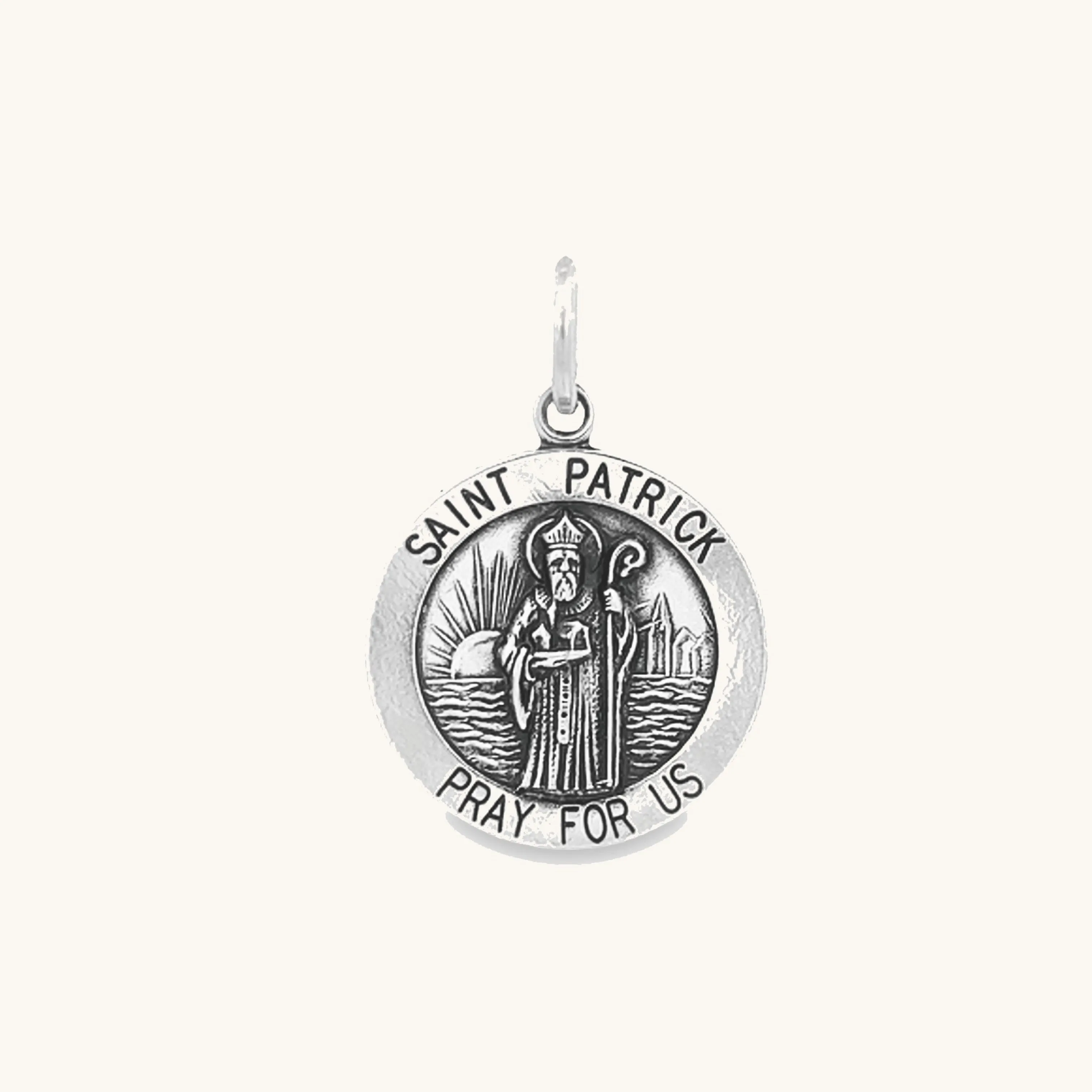 STERLING SILVER SAINT PATRICK MEDAL | ROUND