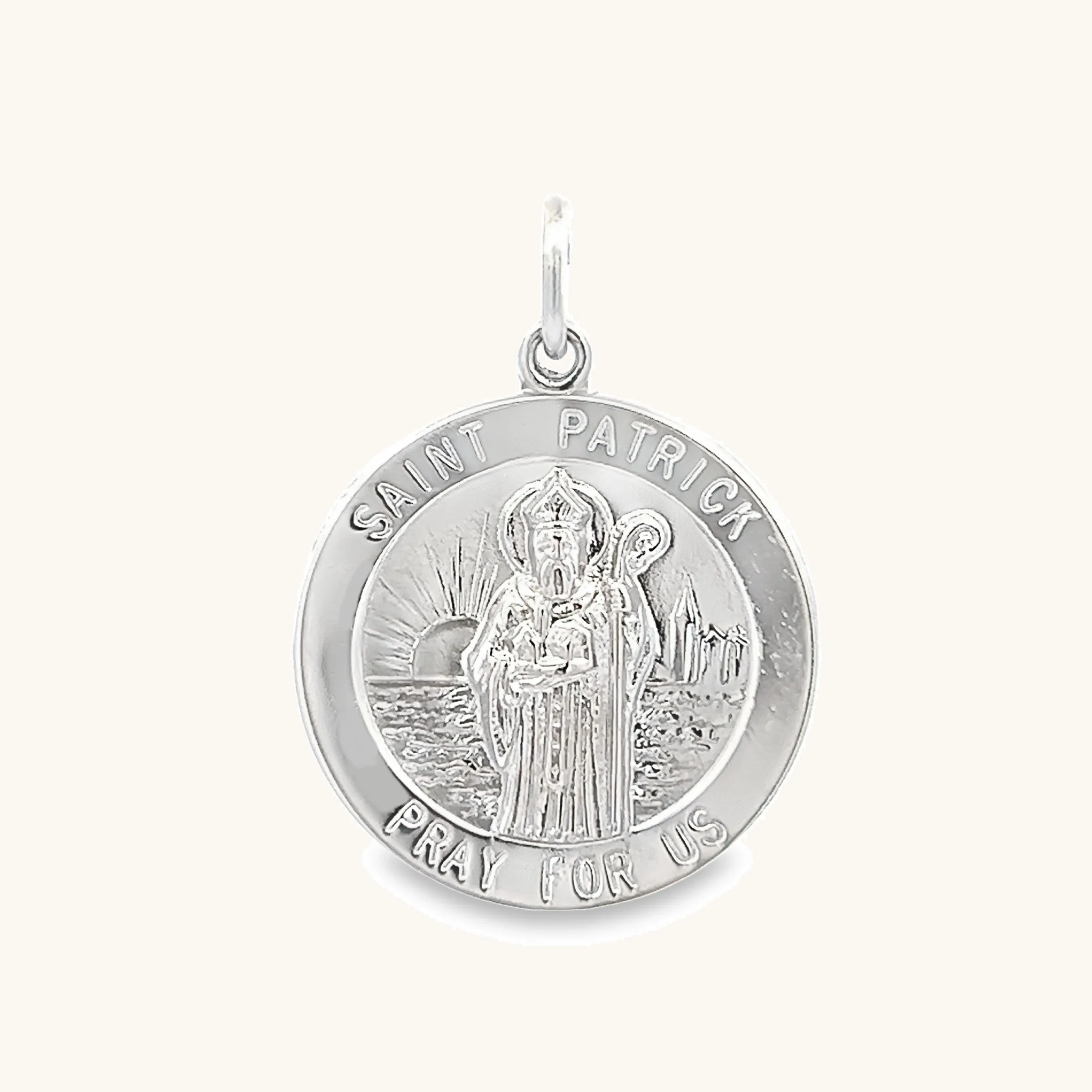 STERLING SILVER SAINT PATRICK MEDAL | ROUND