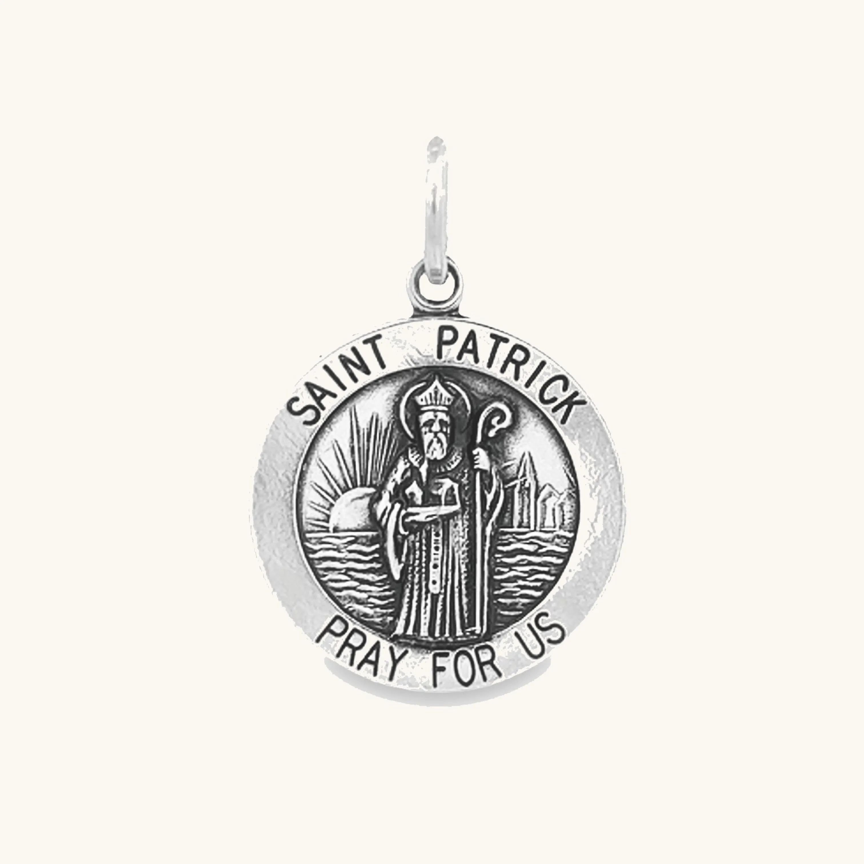 STERLING SILVER SAINT PATRICK MEDAL | ROUND