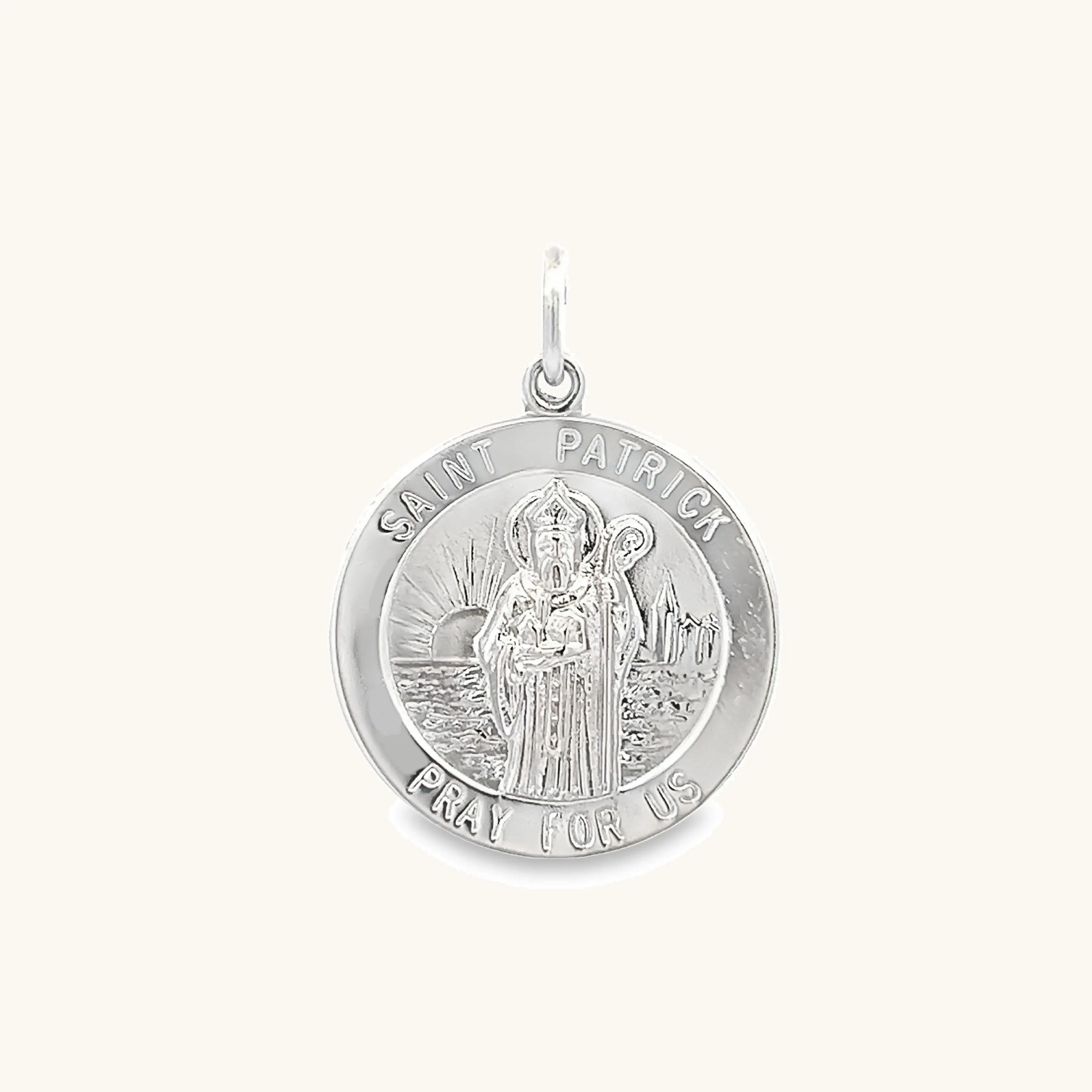 STERLING SILVER SAINT PATRICK MEDAL | ROUND