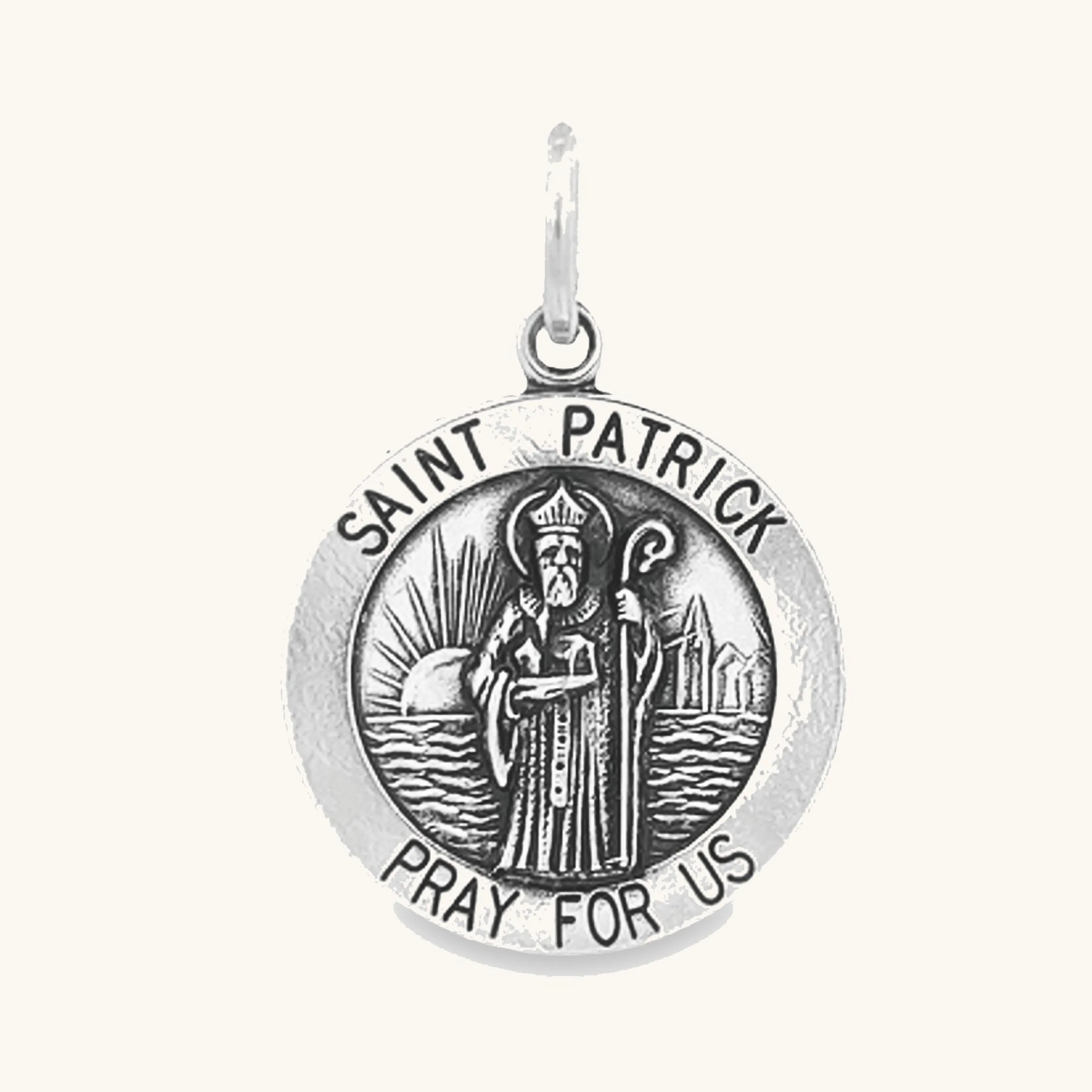 STERLING SILVER SAINT PATRICK MEDAL | ROUND