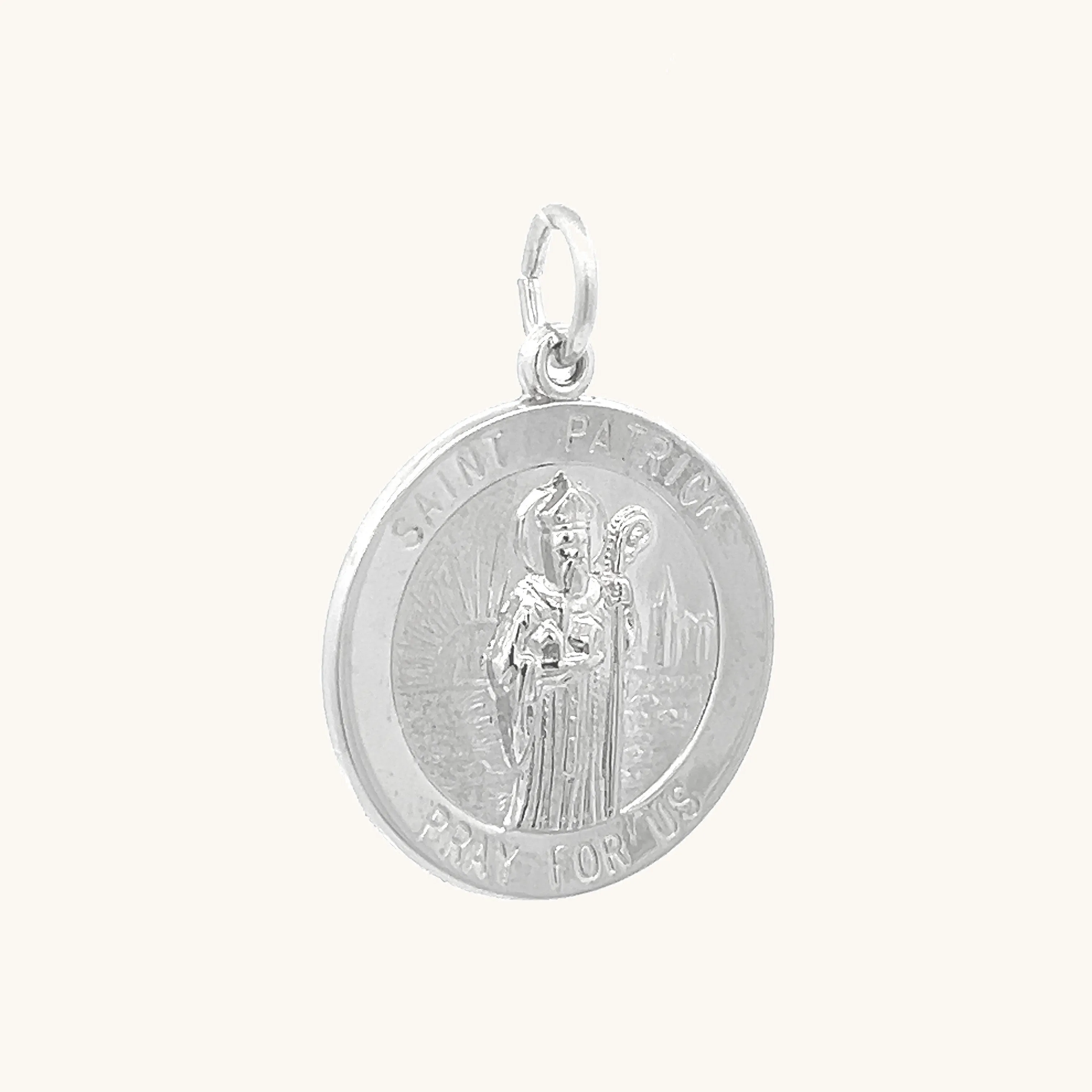 STERLING SILVER SAINT PATRICK MEDAL | ROUND