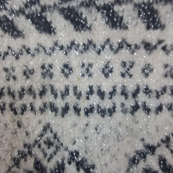 Style &amp; Co Fair Isle Tunic Sweater Sparkle Mock Neck Long Sleeve Size M
