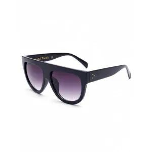Stylish Simple Full-Rim Black Sunglasses - Black