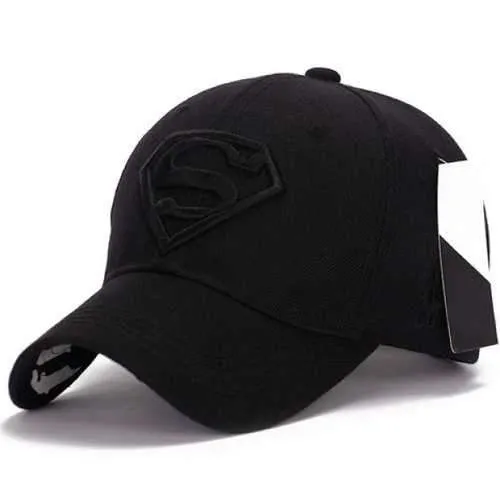 Stylish Superman Mark Shape Embroidery Golf Baseball Cap For Men - Black