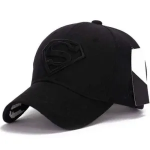 Stylish Superman Mark Shape Embroidery Golf Baseball Cap For Men - Black