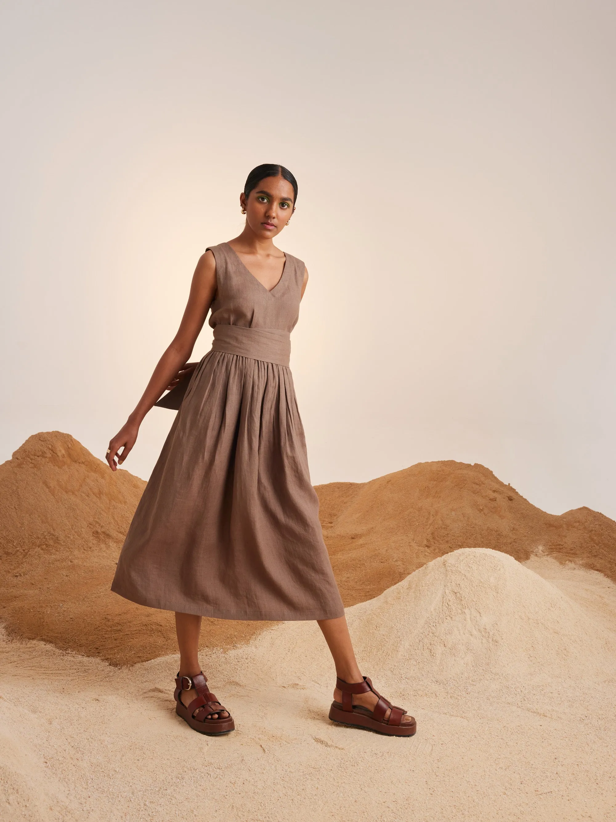 Summer Dress Sleeveless-Linen-Ash-Ss25-Sld-Ash-Cord