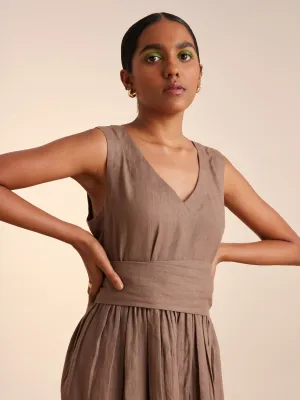 Summer Dress Sleeveless-Linen-Ash-Ss25-Sld-Ash-Cord