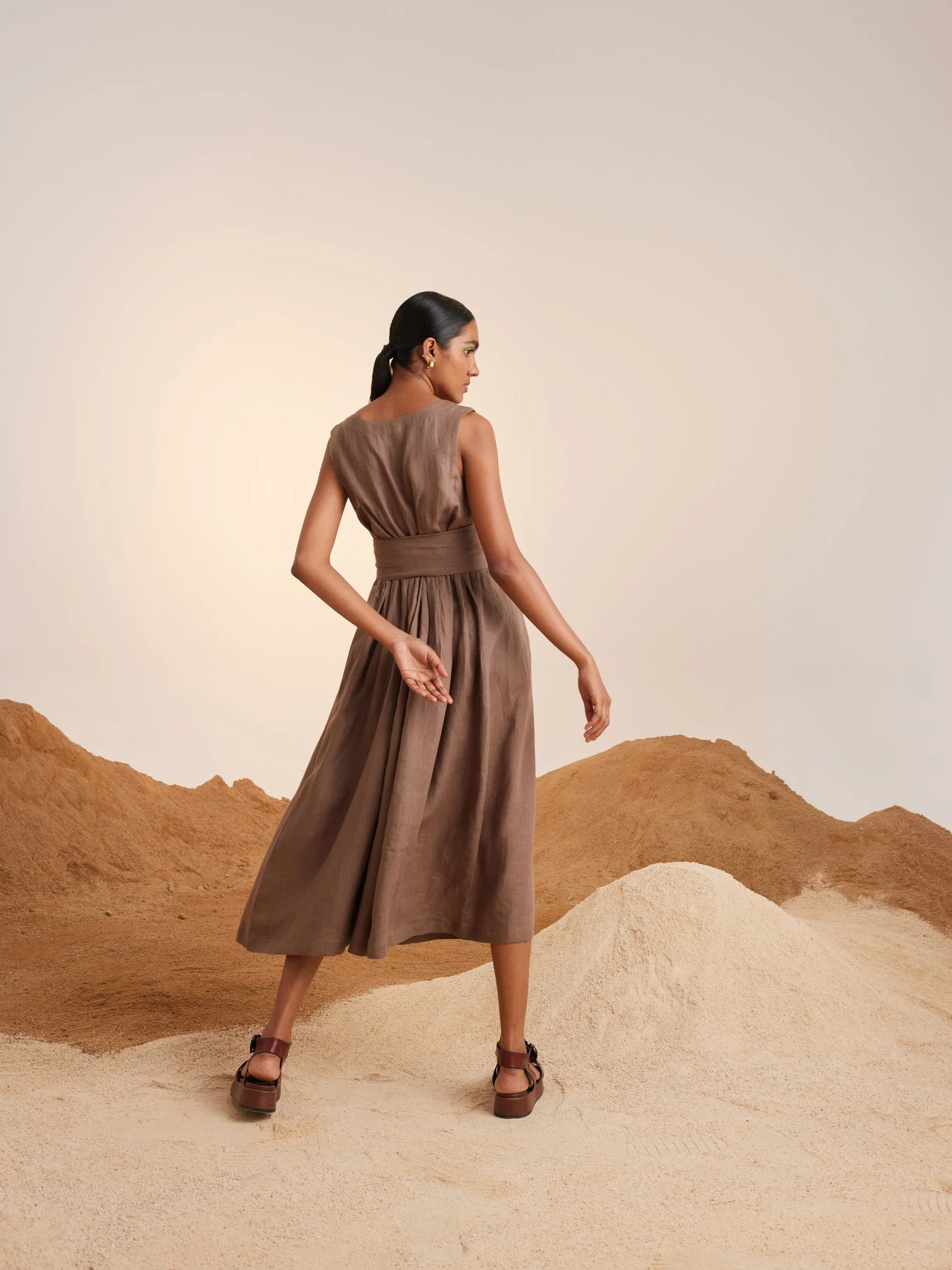 Summer Dress Sleeveless-Linen-Ash-Ss25-Sld-Ash-Cord