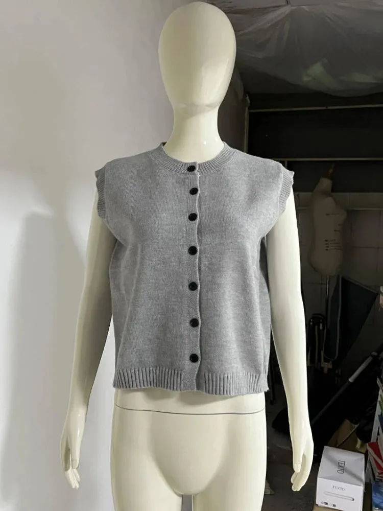 Summer Knitted Cardigan Sleeveless Top