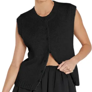 Summer Knitted Cardigan Sleeveless Top