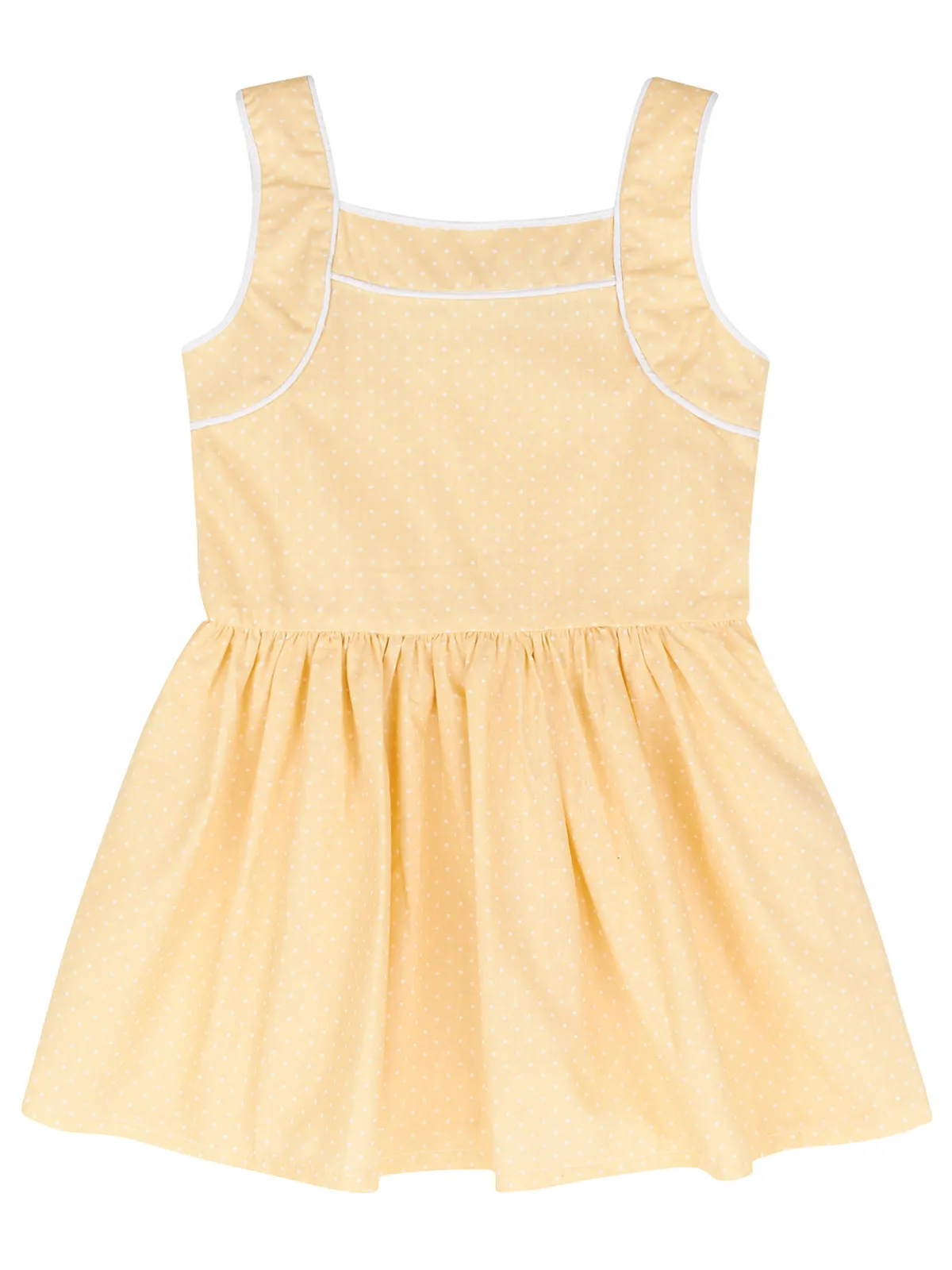 Sunny Yellow Polka Dot Mini Dress by Kids Couture