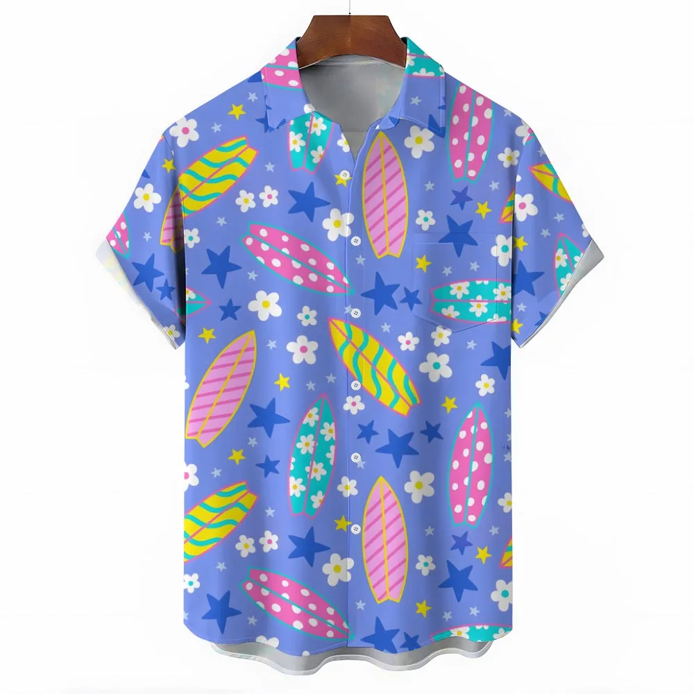 Surfboard Hawaiian Casual Short Sleeve Shirt 2404000285