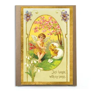 Sweet Easter Card - Just Hanging With My Peeps; Cute Easter
