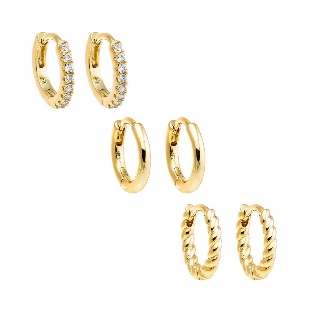 The Necessities Huggie Earring Combo Set