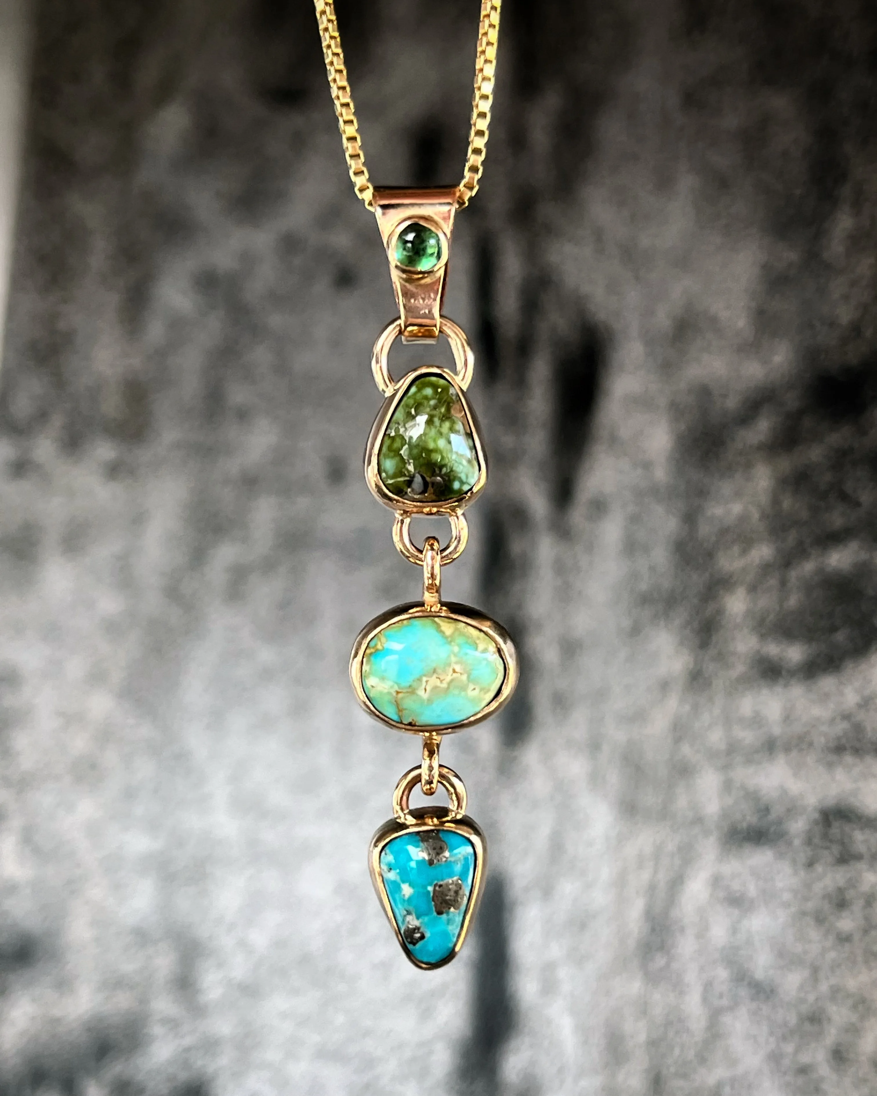 The turquoise collector's necklace in 14K gold-fill