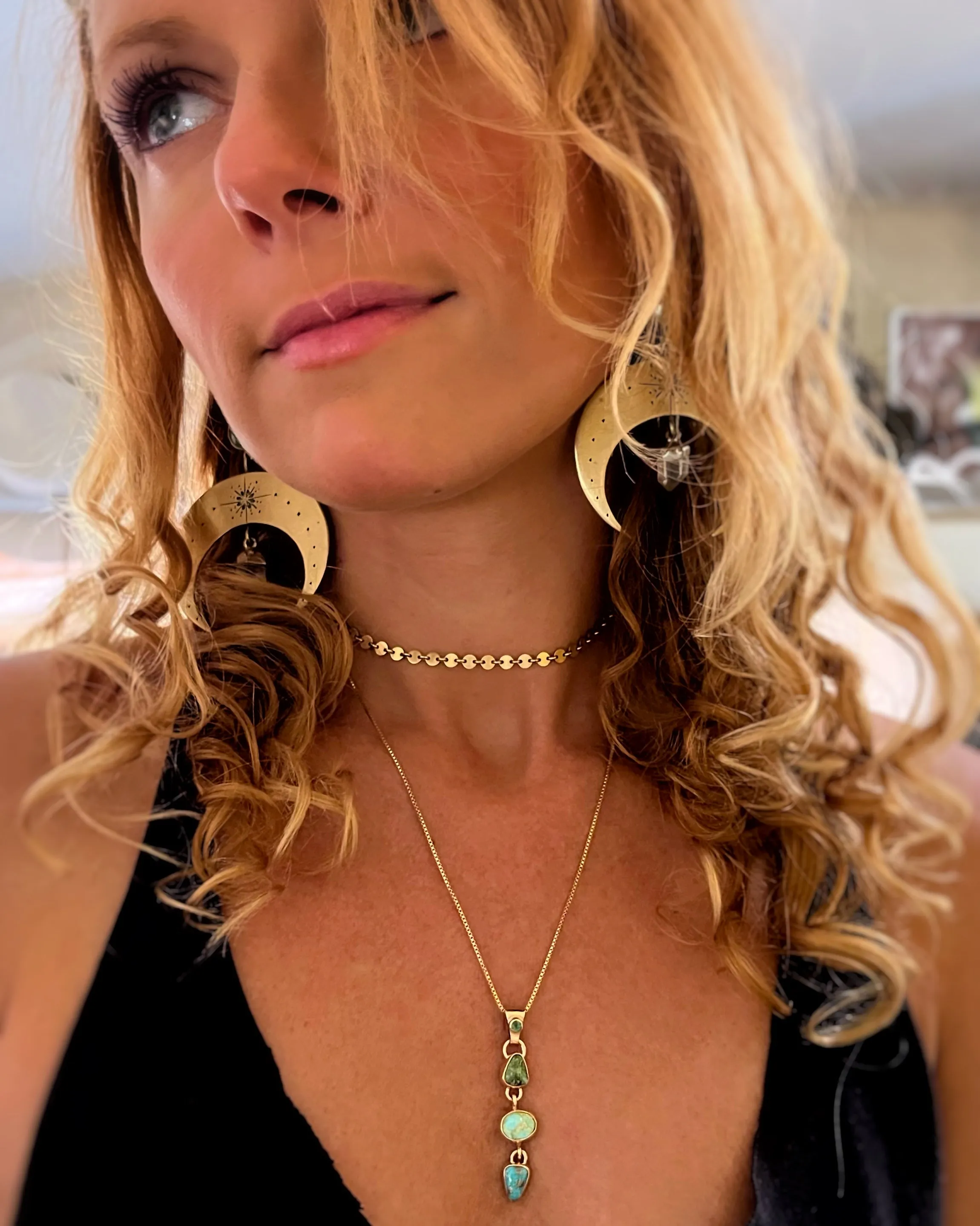The turquoise collector's necklace in 14K gold-fill