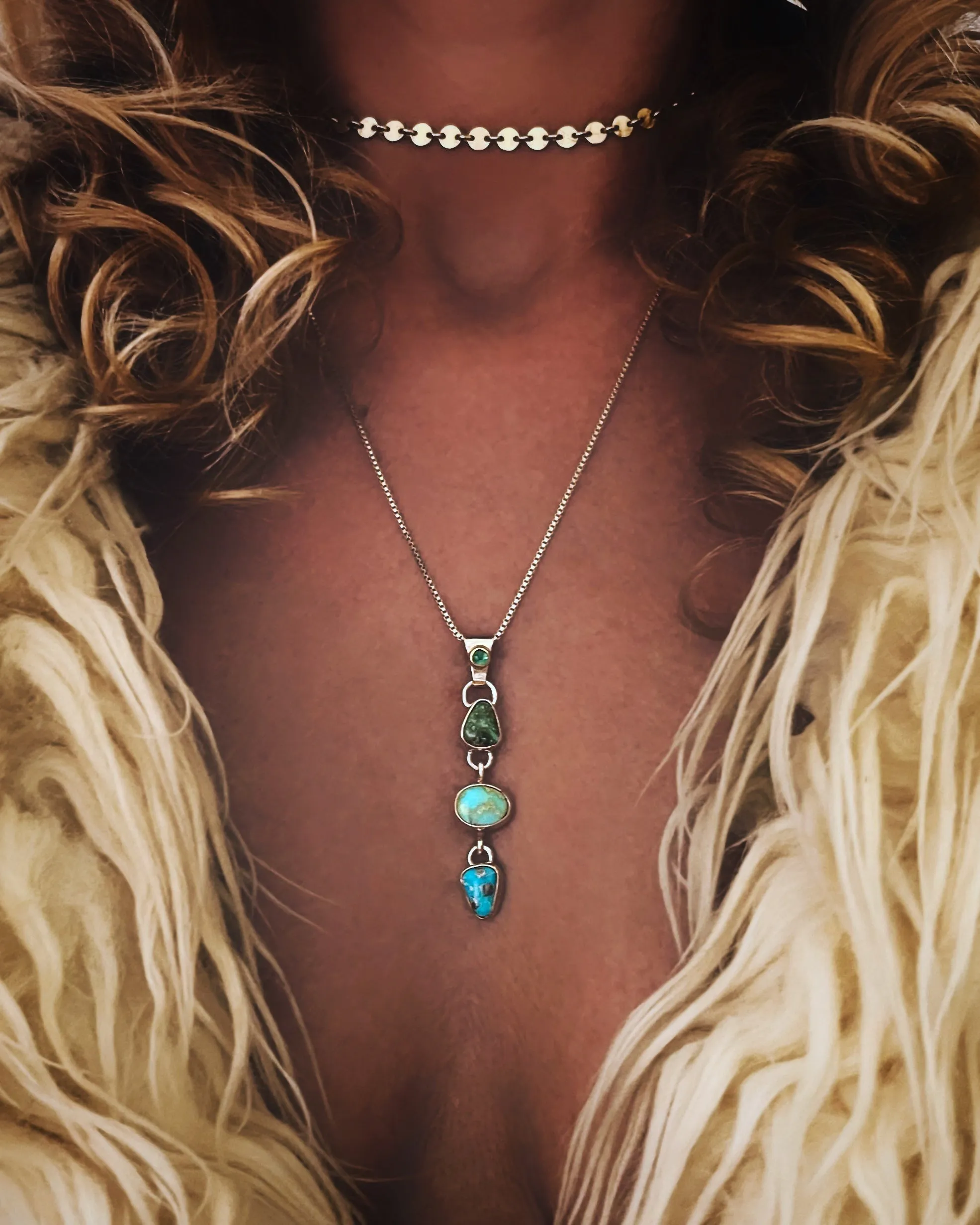 The turquoise collector's necklace in 14K gold-fill