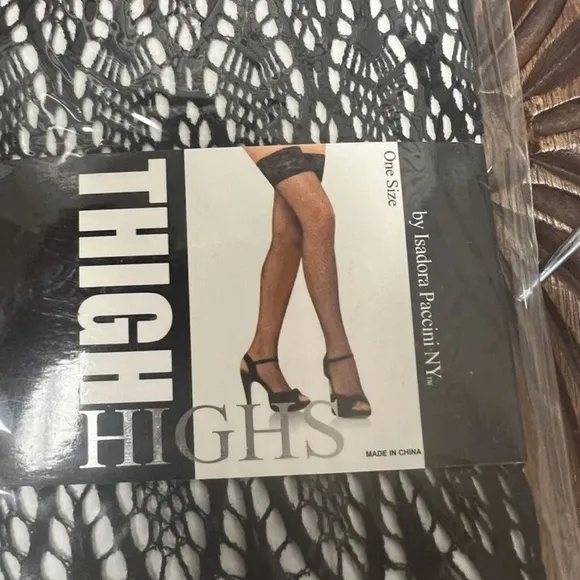 Thigh Highs/Isadora,Woman,Fashion Tights stockings,Black-Gray,one size,$14Each.!
