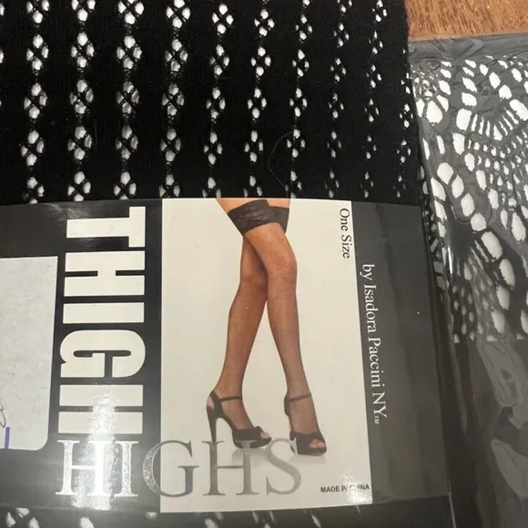 Thigh Highs/Isadora,Woman,Fashion Tights stockings,Black-Gray,one size,$14Each.!