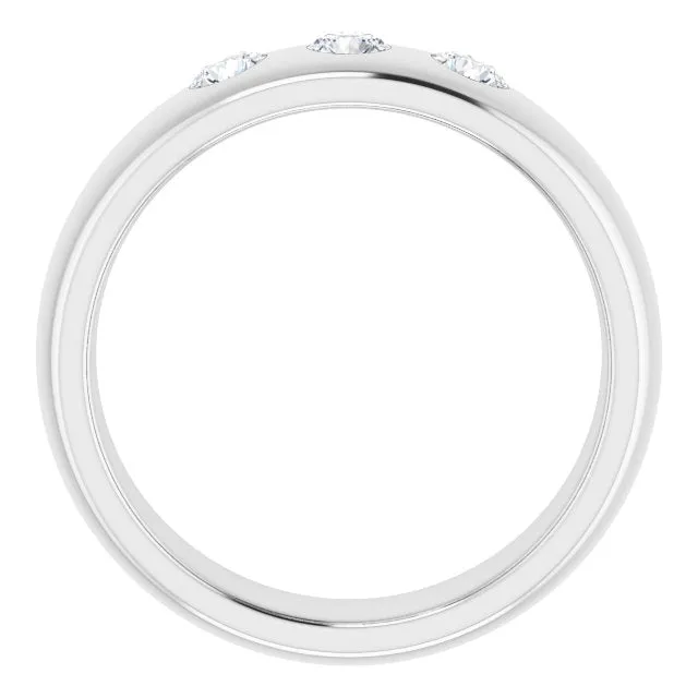 Three Stone Bezel Set Diamond Men's Ring