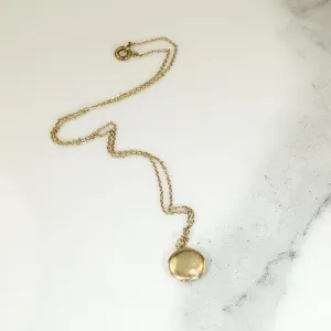 Tiny 10k Gold Pinstriped Edwardian Locket