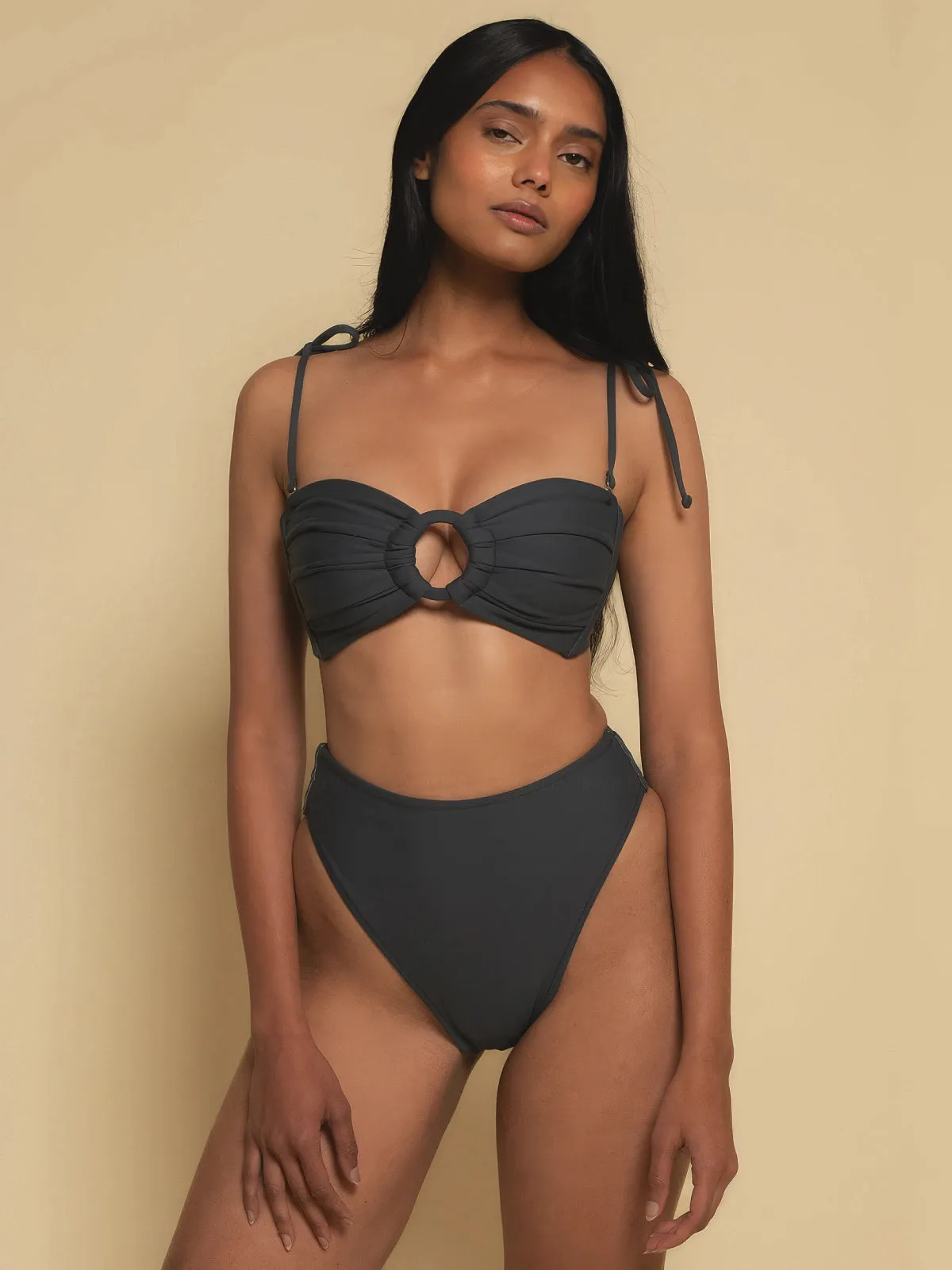 Tori Ties Bandeau-High Rise Bikini