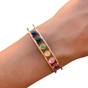 Tourmaline rainbow cuff in 14K gold-fill